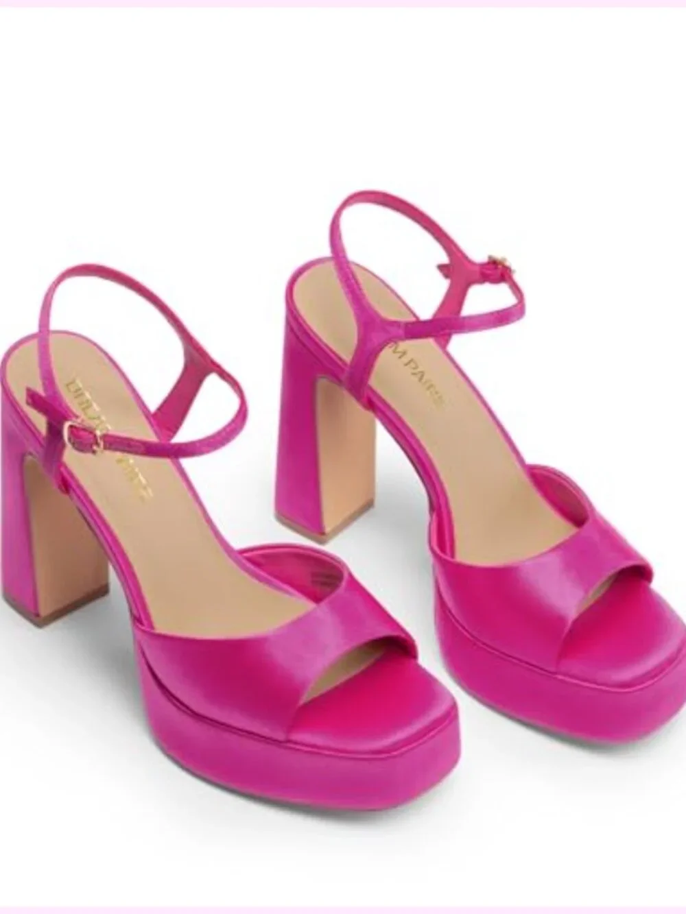 Square Toe Chunky Platform Heels Ankle Strap Sandals 4.5